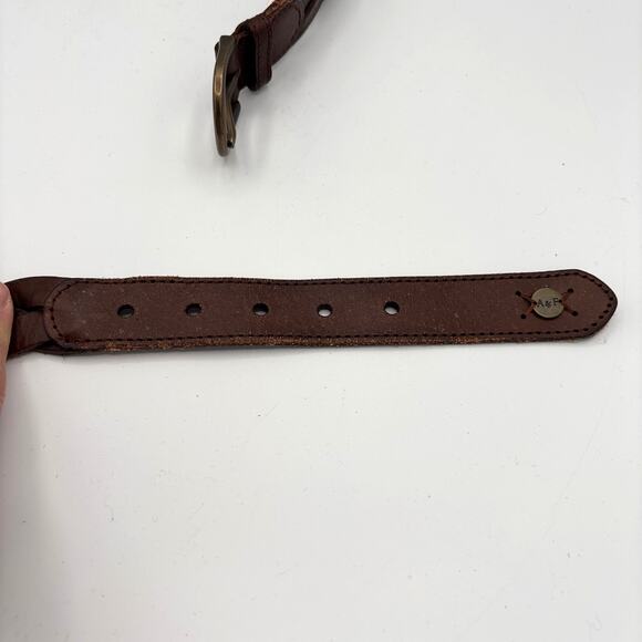Abercrombie and Fitch Brown Leather Woven Belt 1\